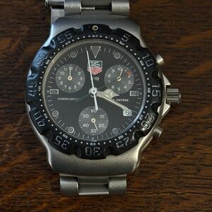 Tag Heuer Black and Silver Formula 1 Chronograph Timepiece